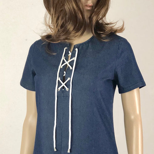 Dark Blue Linen Blend Tunic