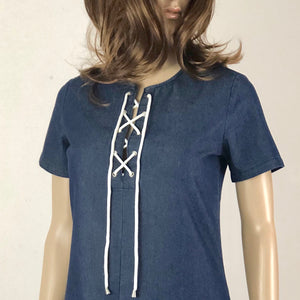 Dark Blue Linen Blend Tunic