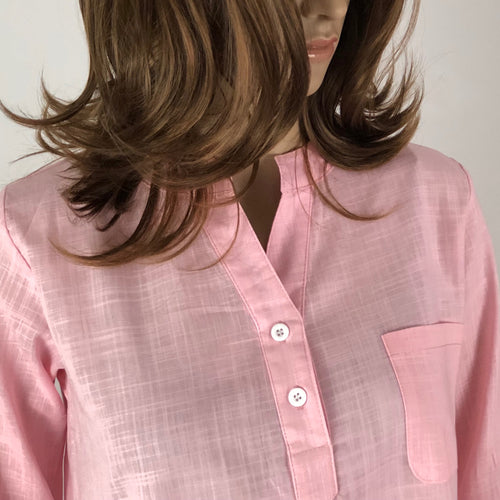 Pink Linen Blend Shirt