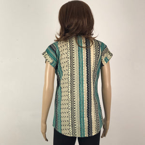 Turquoise ethnic print tunic