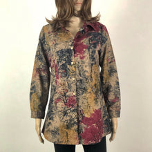 Load image into Gallery viewer, Linen Blend Shirt with Tree Collage - Warm