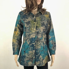 Load image into Gallery viewer, Linen Blend Shirt with Tree Collage - Cool