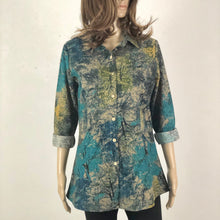 Load image into Gallery viewer, Linen Blend Shirt with Tree Collage - Cool