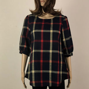 Black Check Print Tunic