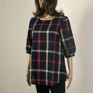 Black Check Print Tunic