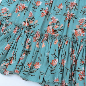 Floral Blue Boho Dress