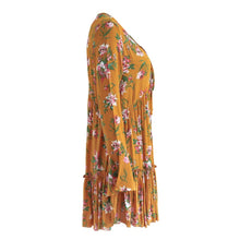 Load image into Gallery viewer, Floral Mustard Boho Dress