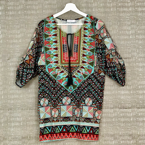 Ethnic Print Tunic Dress