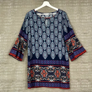 Blue Diamond Print Tunic