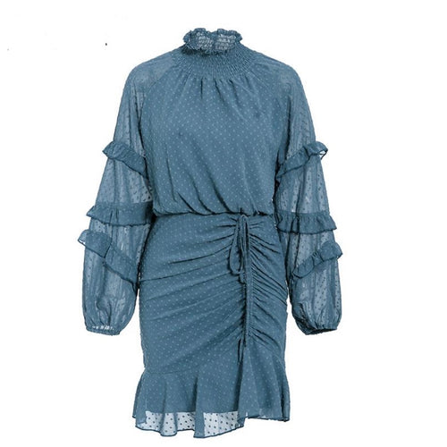 Teal Fitted Boho Sleeve Dress