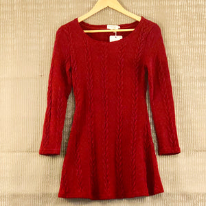 Dark Red Short Tunic Dress