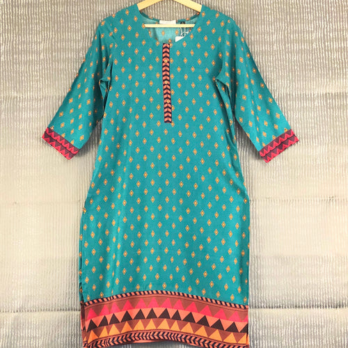 Turquoise and orange Kurti