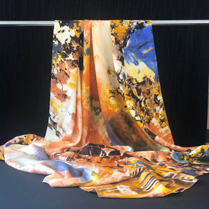 Luxury Silk Scarf - Boho Art