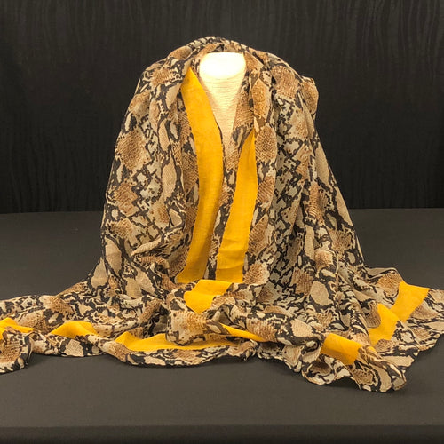 Animal Print Scarf - Mustard