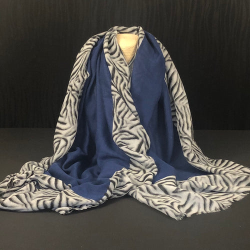 Animal Print Scarf - Blue