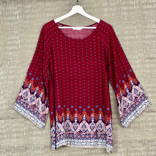 Dark red Ethnic Print Tunic